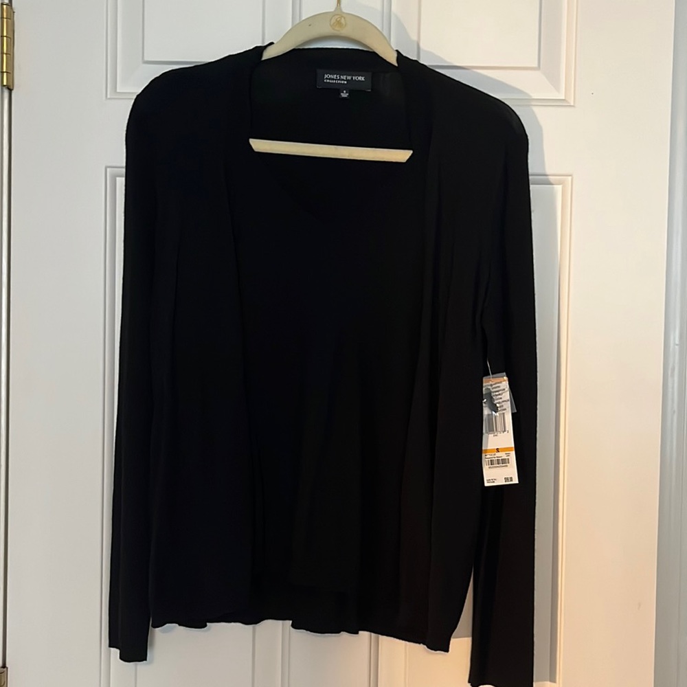 NWT Black Faux Twin Set Jones New York Collection S